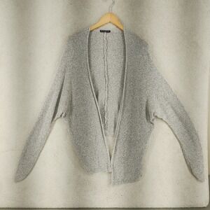 Brandy Melville Cardigan Womens One Size Gray Open Front Cozy Knit Oversized